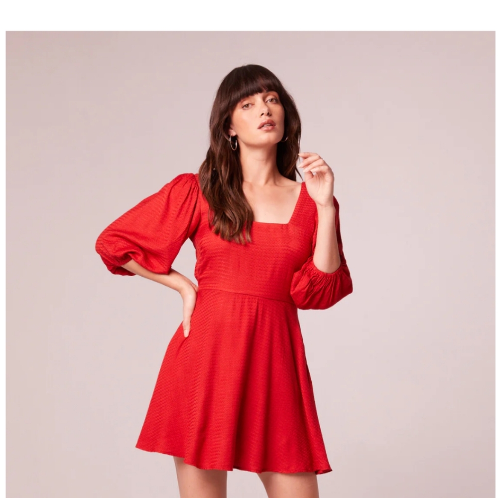 Chic Red Long Sleeve Dress